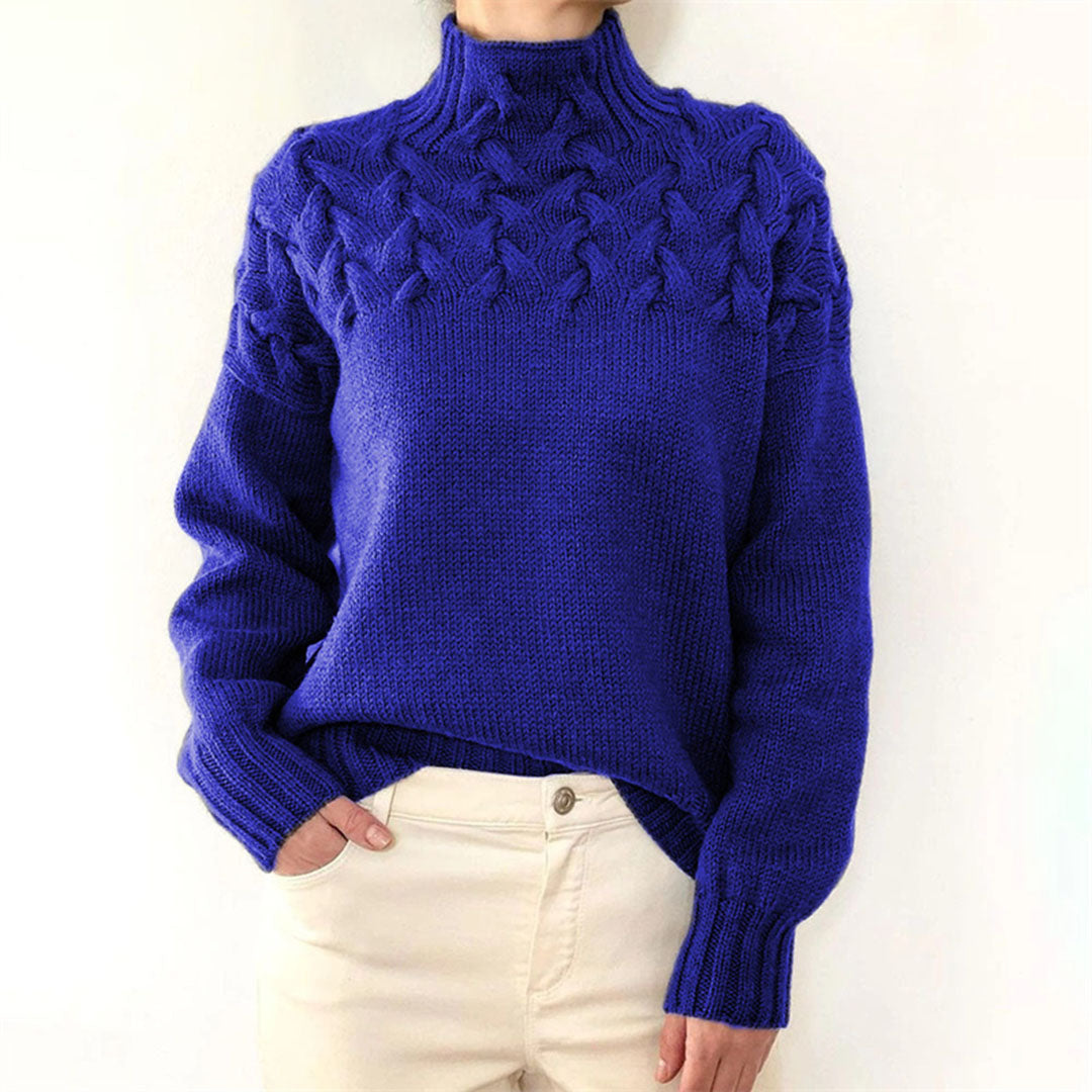 Knitted Ladies Autumn Sweater with Collar – Sienna