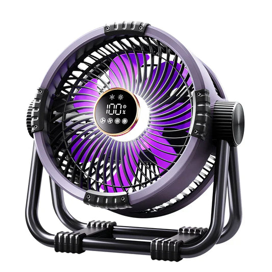 Camping Fan with 20000mAh Battery, LED Light & Remote Control – WindMate