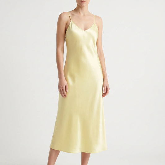 Satin Texture Slip Dress - Lois