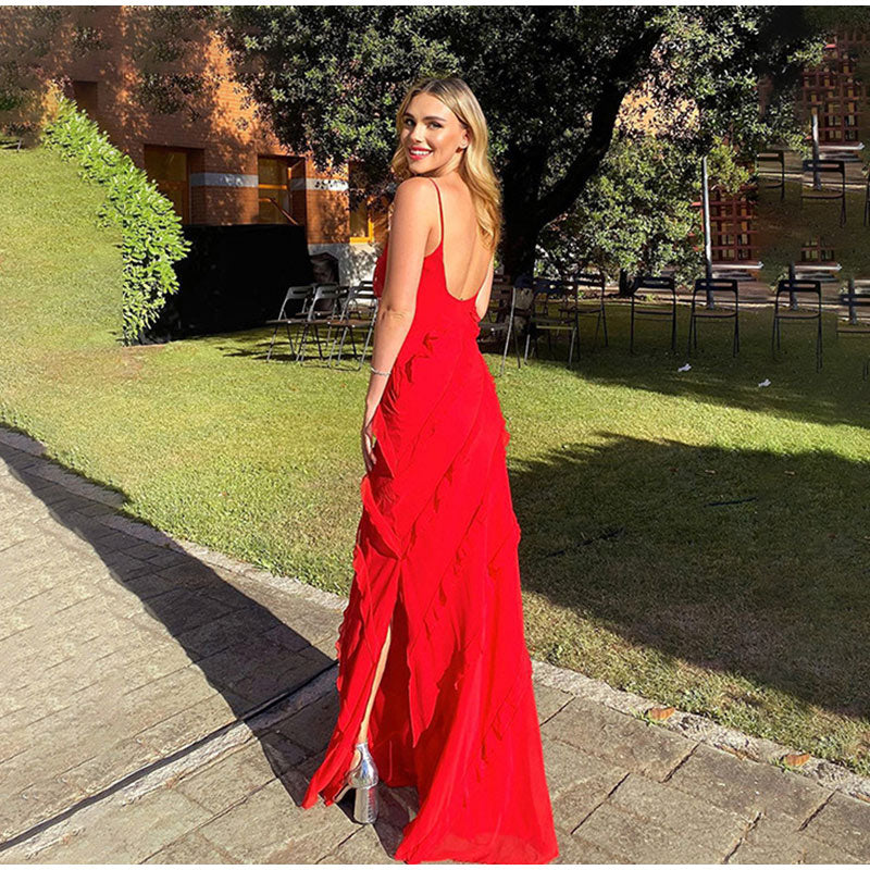 Maxi Dress with Ruffles - GraceFlow
