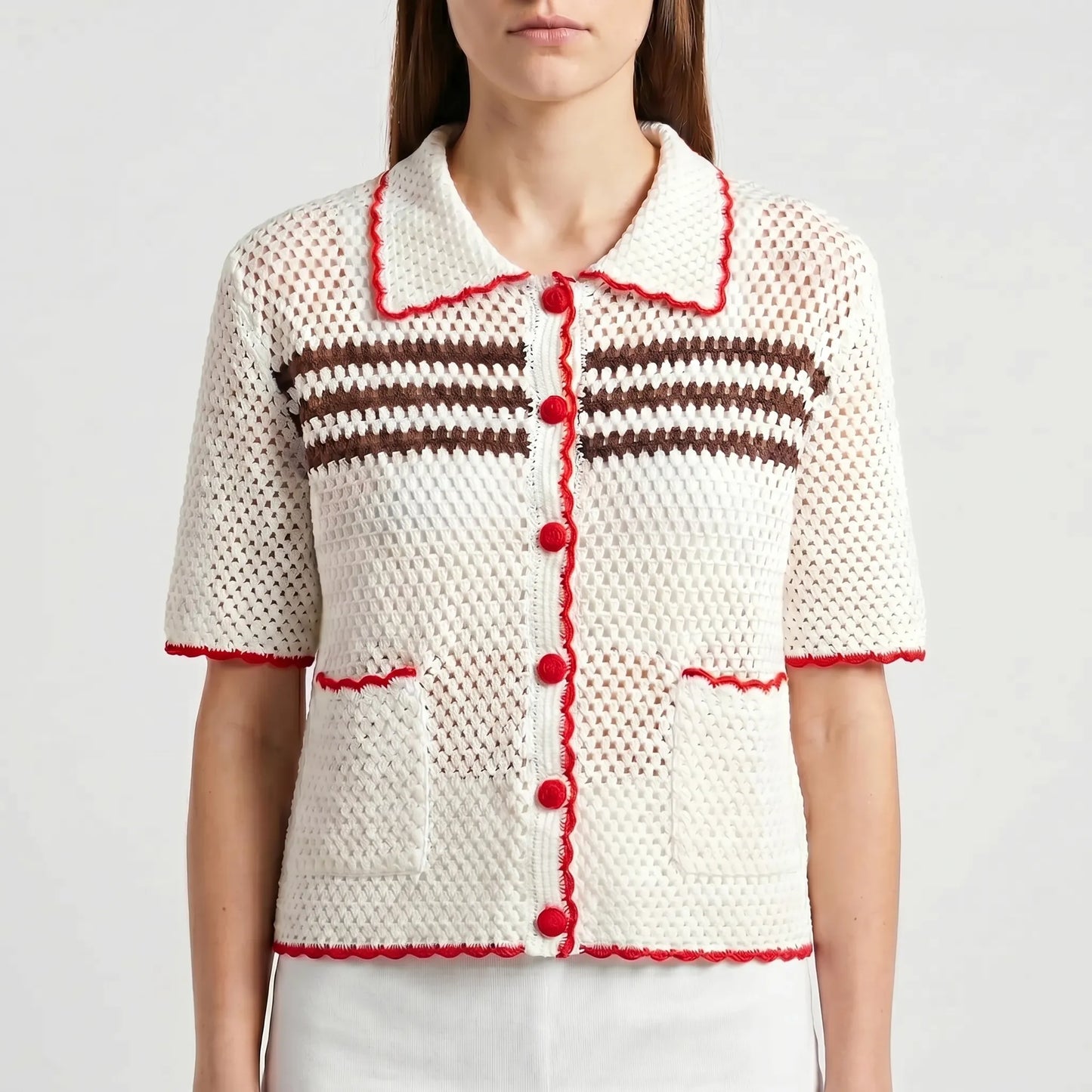 Short Sleeve Knitted Cardigan - Penny