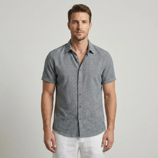 Short Sleeve Shirt With Collar - Tony