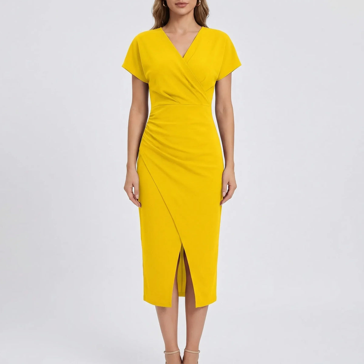 Side-Split Bodycon Midi Dress - Connie