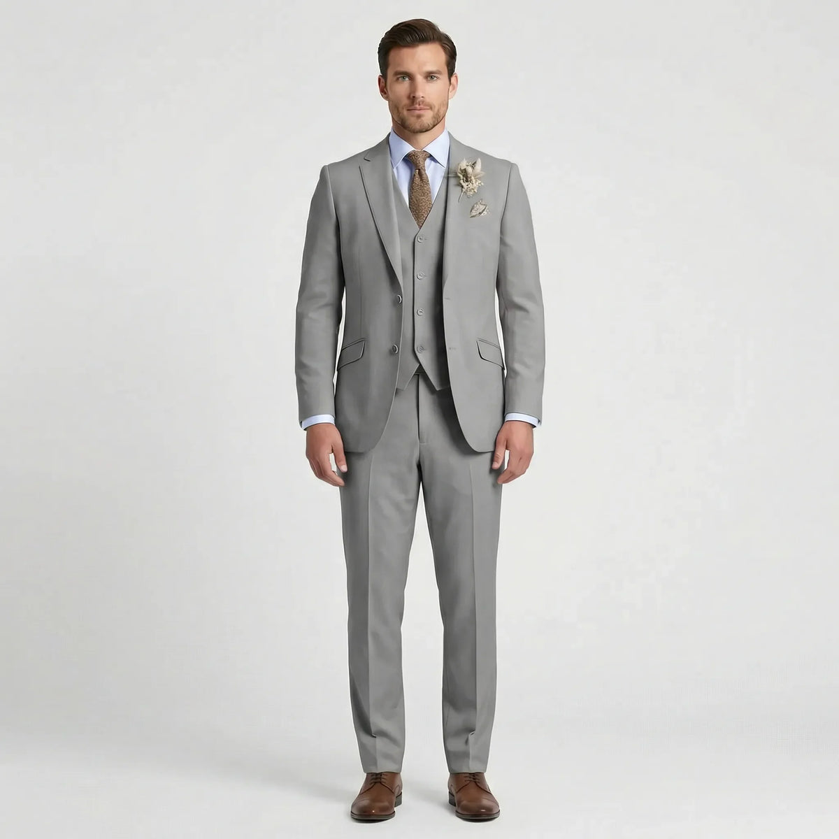 Slim Fit Three-Piece Suit - Alessio