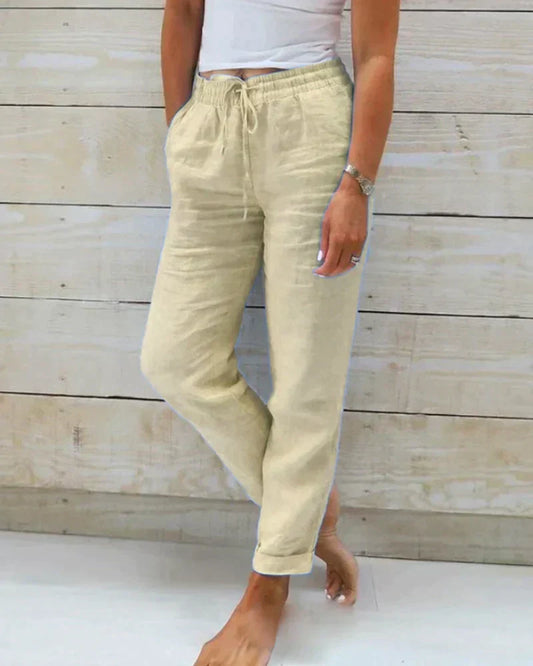 Lightweight linen trousers for women - Hannah