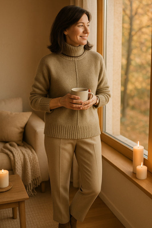Soft Cashmere Blend Women's Sweater with Collar – Liv