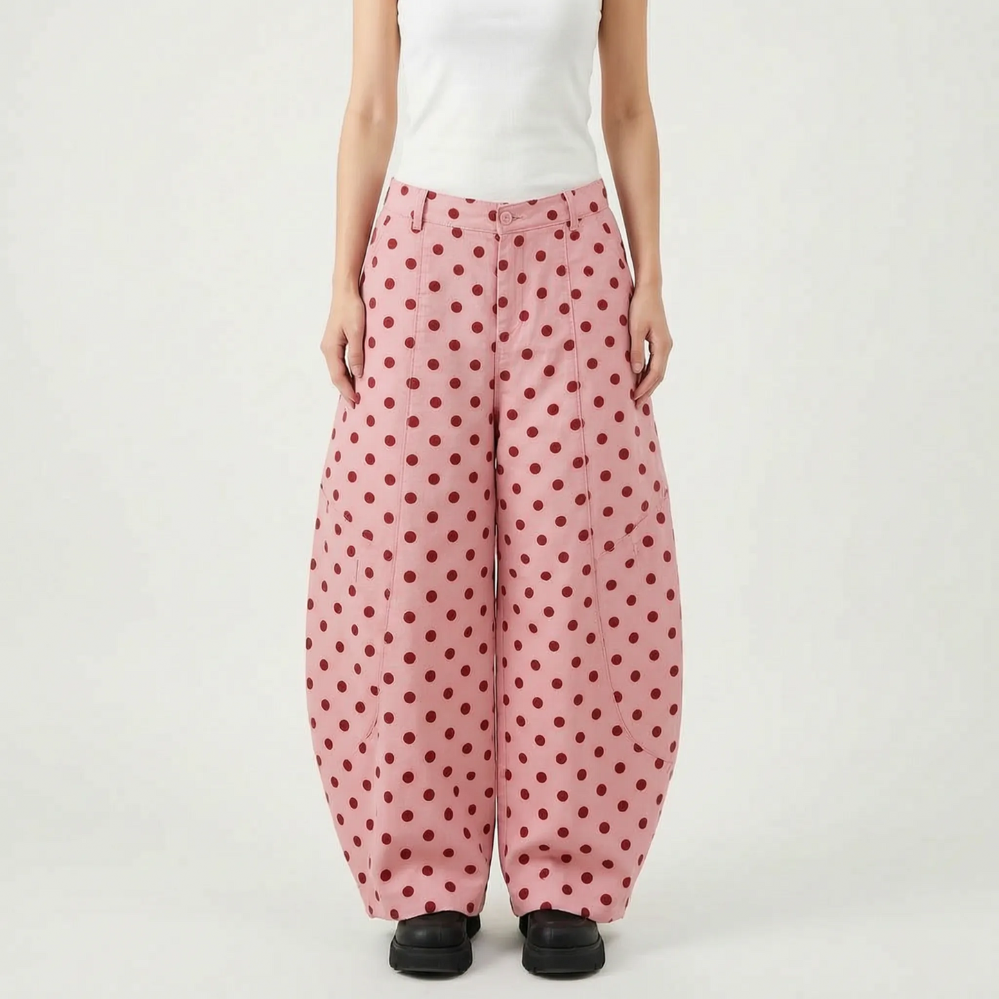 Wide Barrel Leg Trousers - Mae