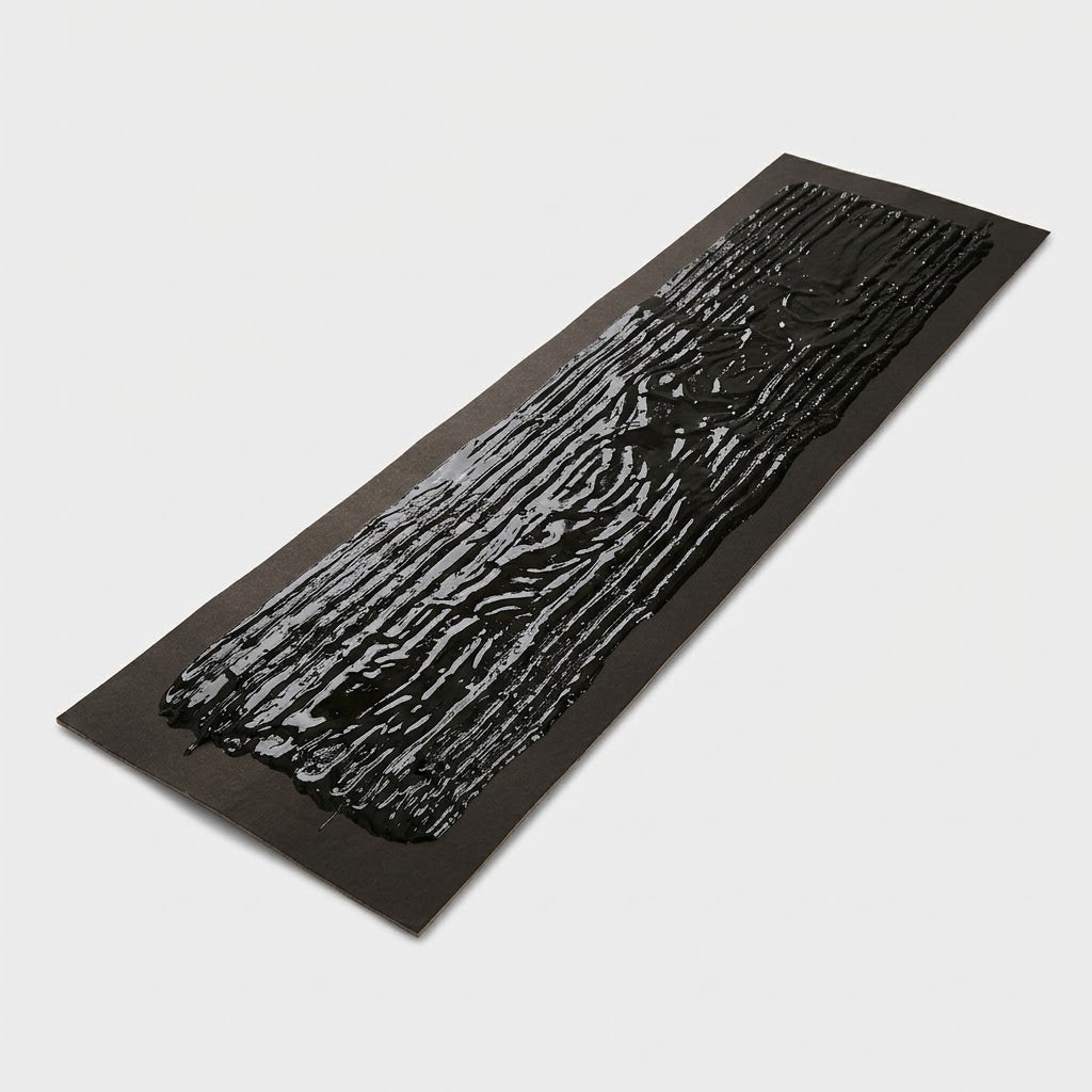 Single black glue trap with ridged glossy adhesive, shown on a plain white background 6
