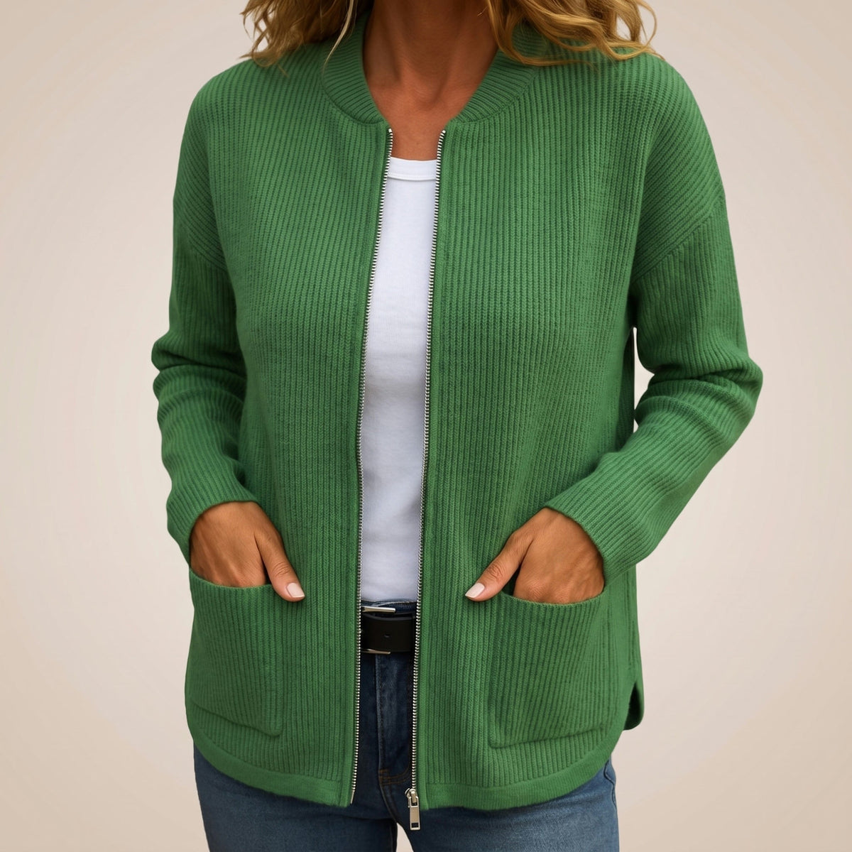 Cozy Zip-Up Cardigan with Deep Front Pockets 6