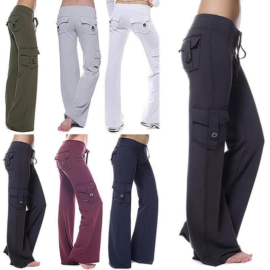 Ladies Bootcut Cargo Pants with Pockets – Isabella