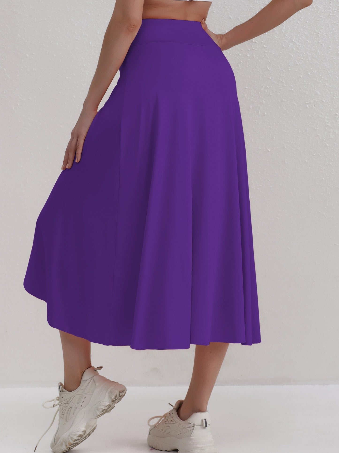 Autumnal, sporty skirt with a high waist and asymmetrical cut – Alexia
