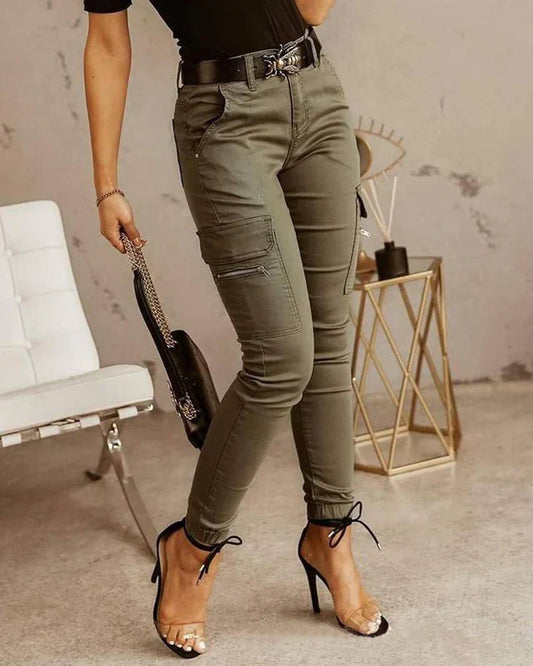 Ladies Cargo Jeans with Elastic Cuffs – Nadine