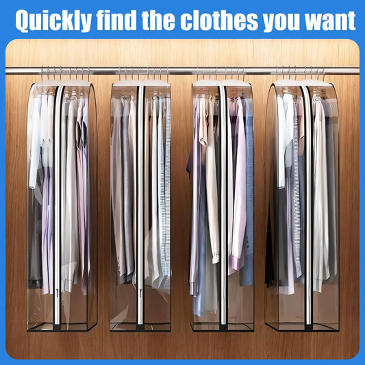 Clear garment covers with side gussets – 3-pack storage bags with side zip (Buy 1, get 1 FREE)