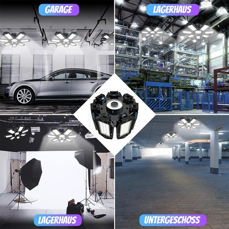 Adjustable LED Panel Light 6500K E26/E27 Garage Workshop Lamp 6