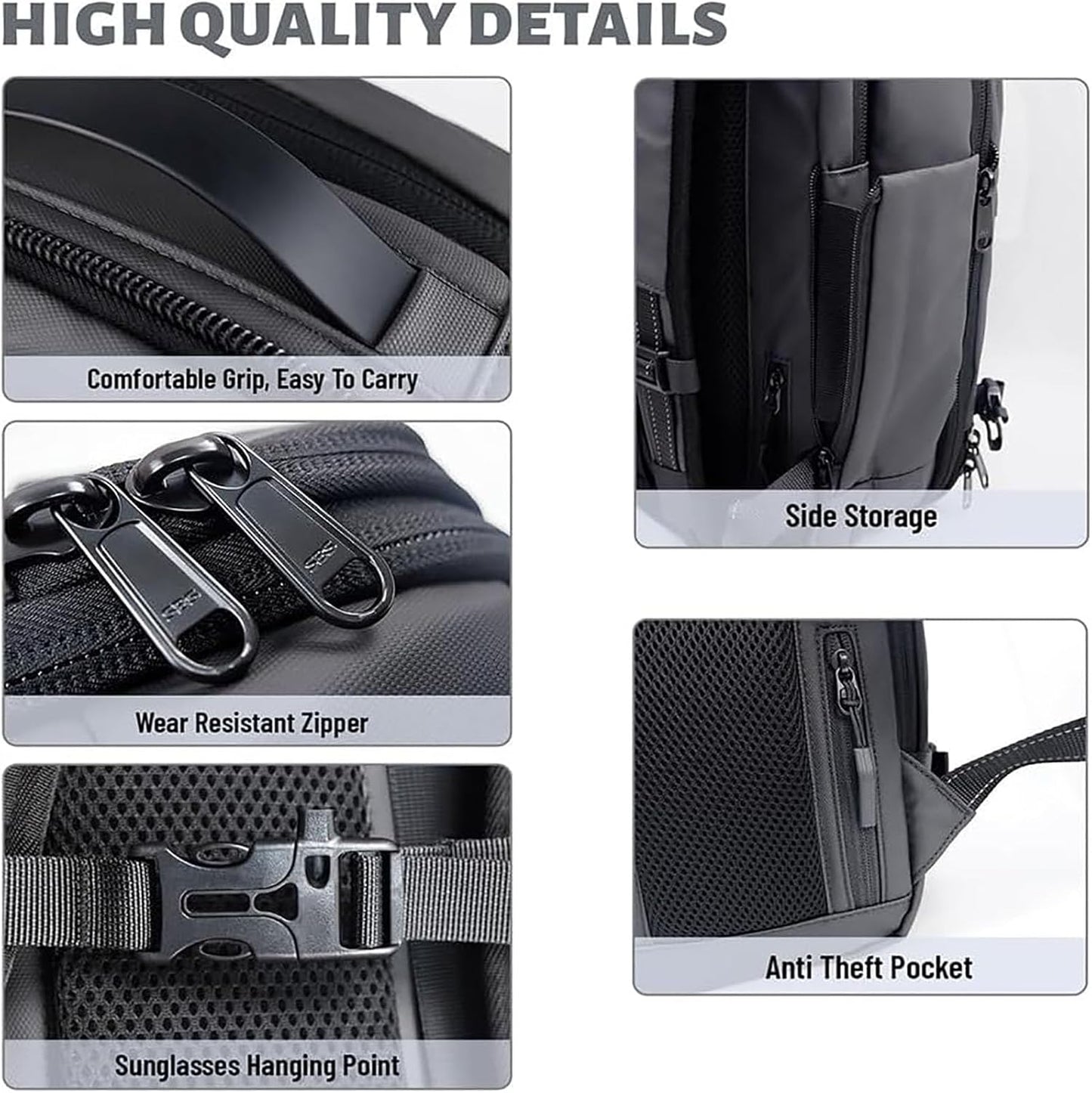 Extendable compression travel rucksack with anti-theft lock and wet compartment