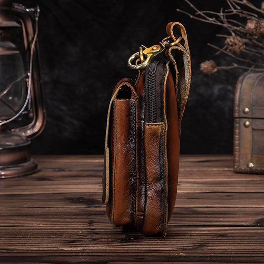 Men's genuine leather belt bag