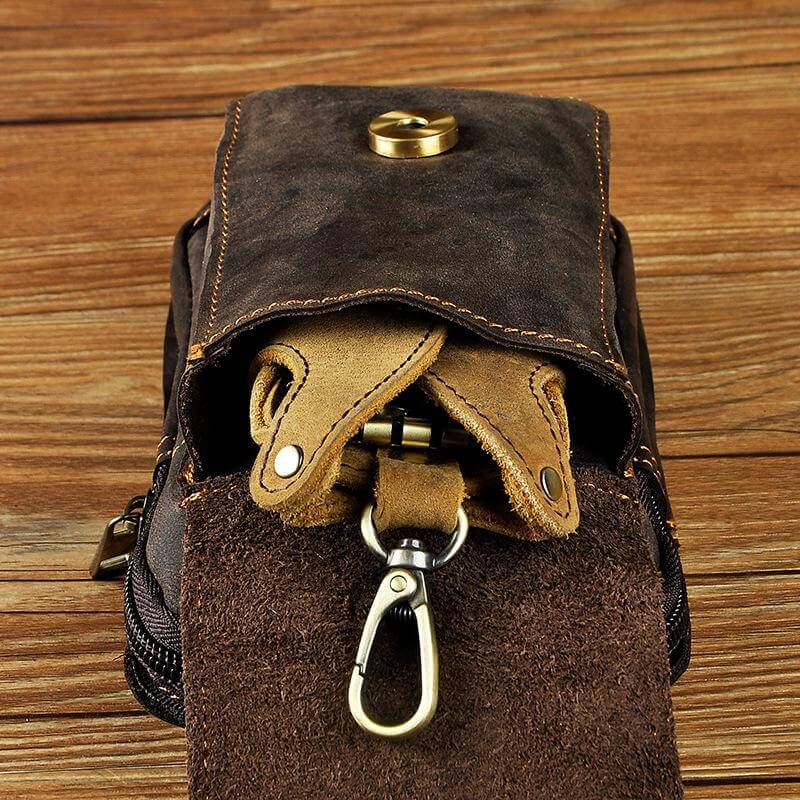 Men's genuine leather belt bag