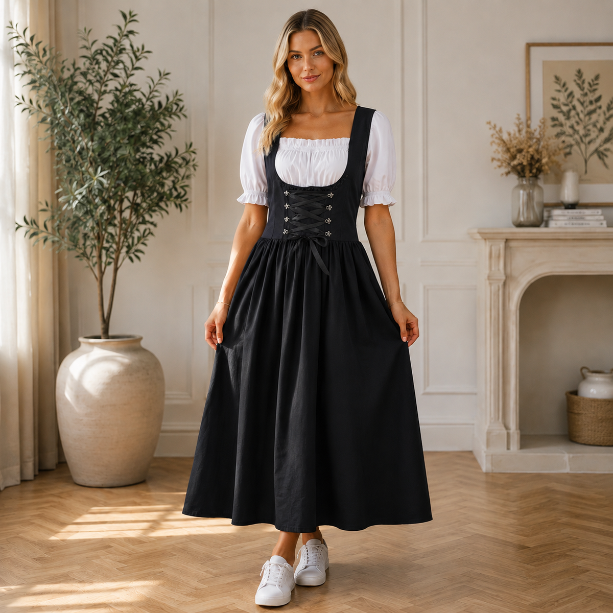 Women's Black Oktoberfest Dirndl Traditional Dress 1