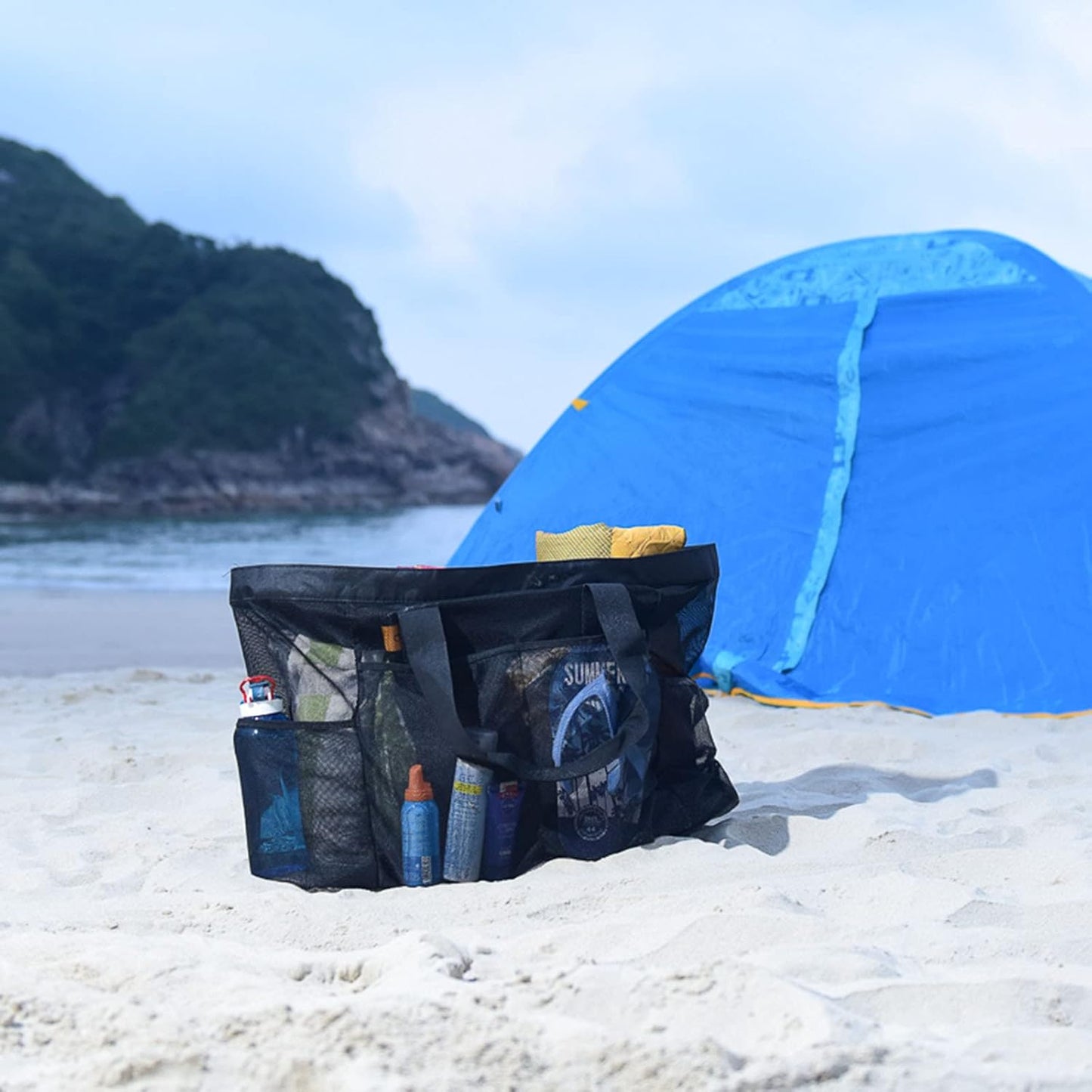 Extra-large mesh beach bag with zip – sand-free bag (Buy 1, get 1 FREE)