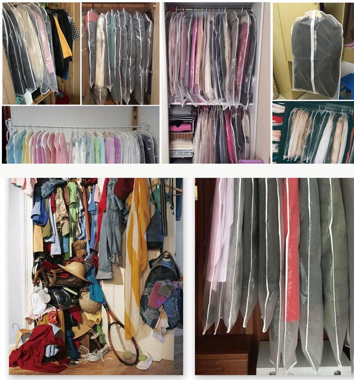 Transparent clothes storage bags – 5-pack (Buy 1, get 1 FREE)