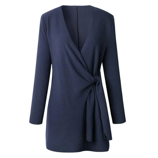 Knitted Women's Cardigan with Bow Belt – Elin