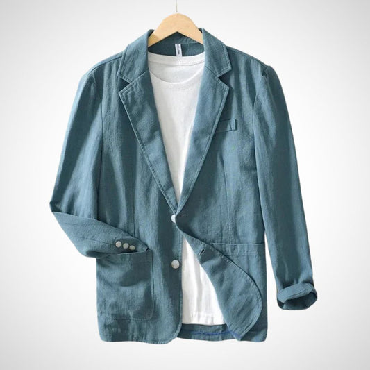 Lightweight men's linen blazer in a cotton blend – Julian Autumn Edition