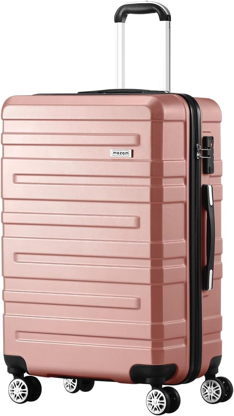 3-piece hard-shell spinner luggage set with TSA lock and organised interior
