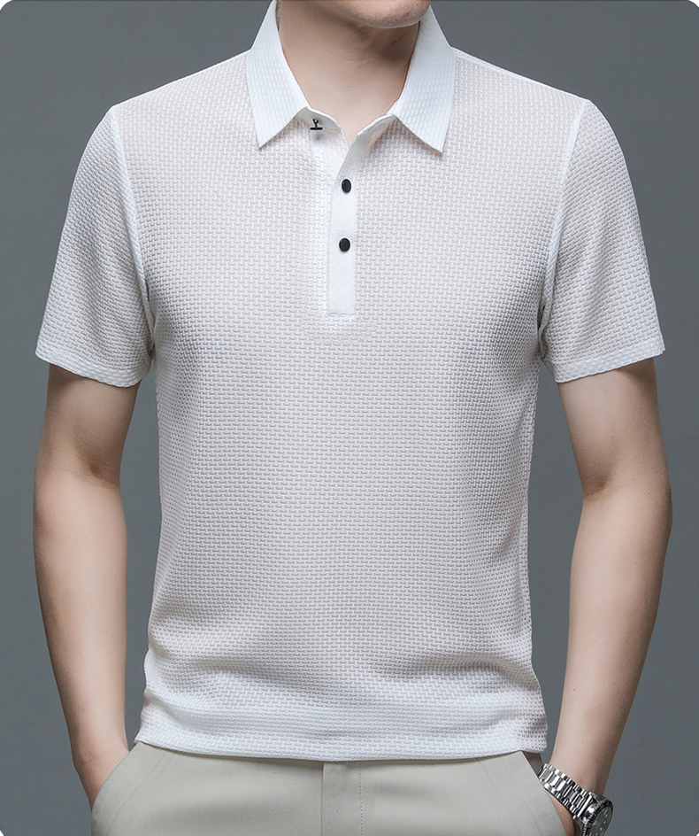 Men's Polo Shirt in Breathable Mesh - Matteo