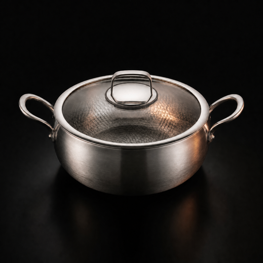 Hand-Hammered Deep Titanium Stockpot, PFAS-Free 2