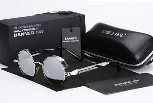 Retro Round Polarised Steampunk Sunglasses – Argo