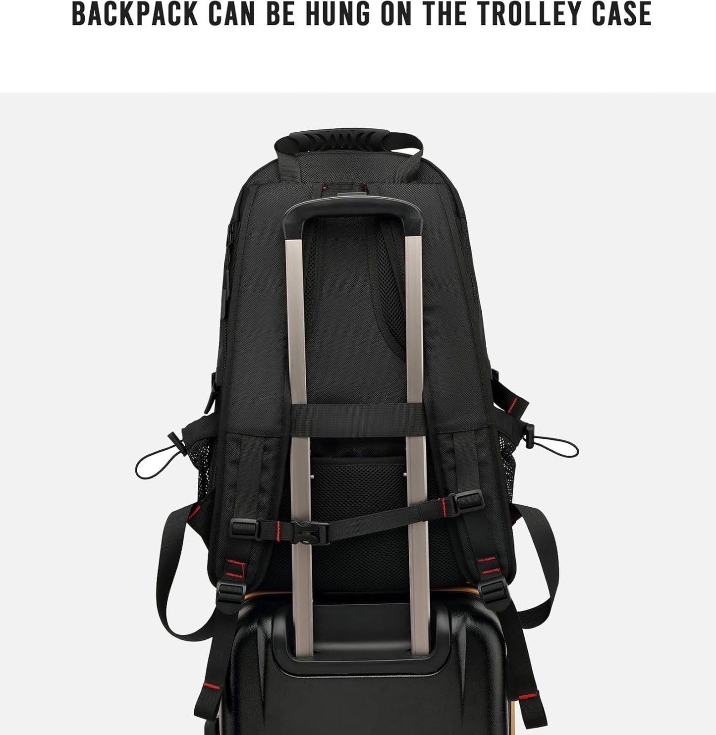 60L waterproof travel laptop rucksack with USB port and shoe compartment