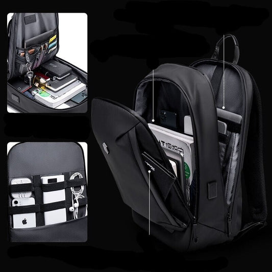 Water-repellent multifunctional backpack with anti-theft compartments – AllCarry
