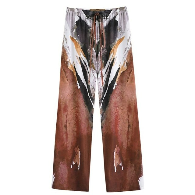 Wide-cut summer trousers made of chiffon – Liana