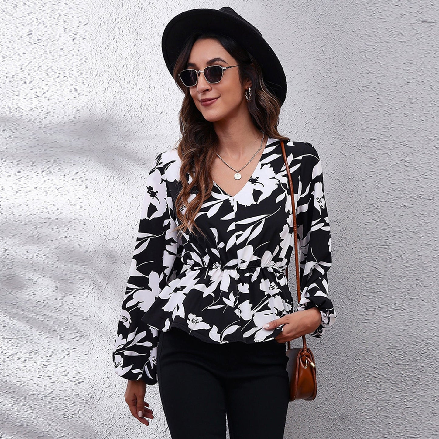 Autumnal & Colourful Patterned Women's Blouse – Leona
