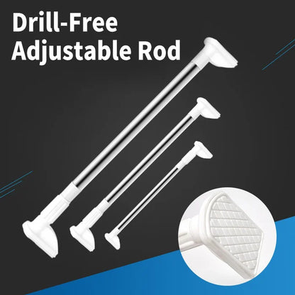Three rods of different lengths side by side on a dark background, with a close-up of the white textured end pad. 4
