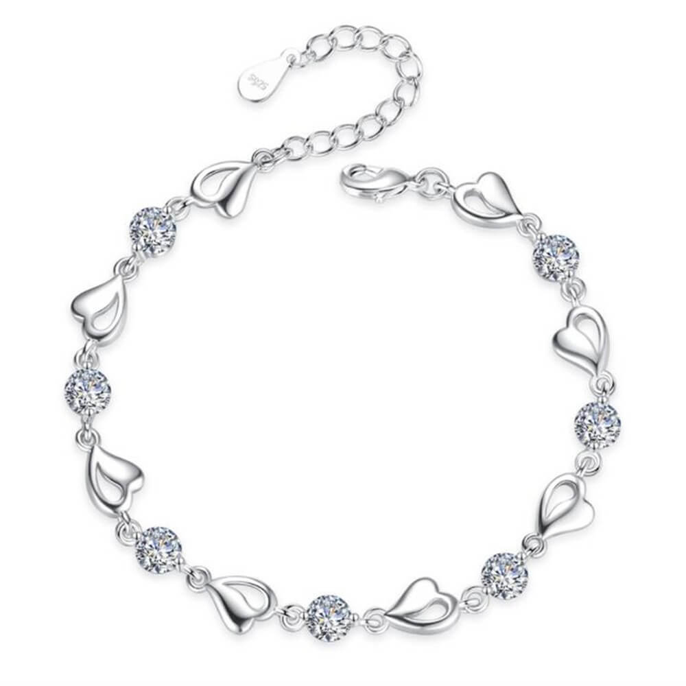 Silver Heart-Shaped Bracelet - Eloria