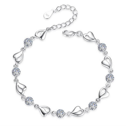 Silver Heart-Shaped Bracelet - Eloria