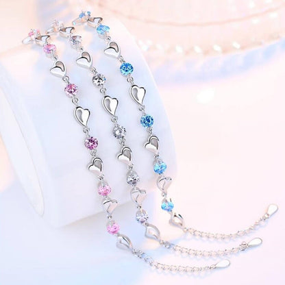 Silver Heart-Shaped Bracelet - Eloria
