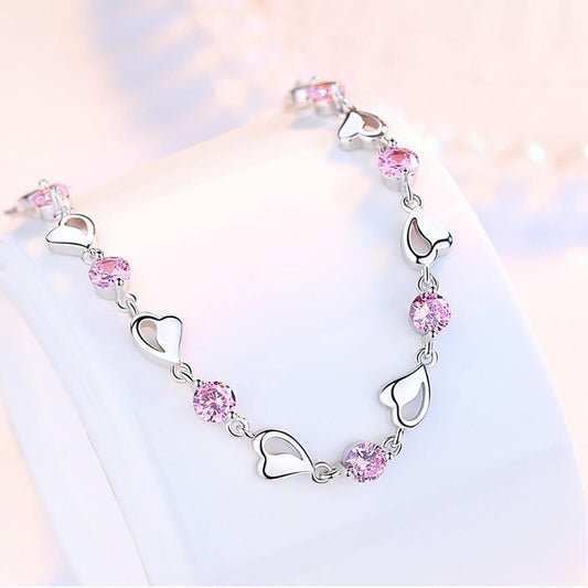 Silver Heart-Shaped Bracelet - Eloria