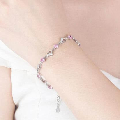 Silver Heart-Shaped Bracelet - Eloria
