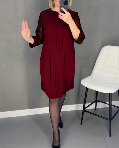 Elegant shift dress with mesh details – Gabrielle