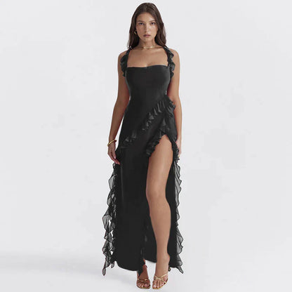 Trendy maxi dress with ruffles & chiffon for summer – Amira