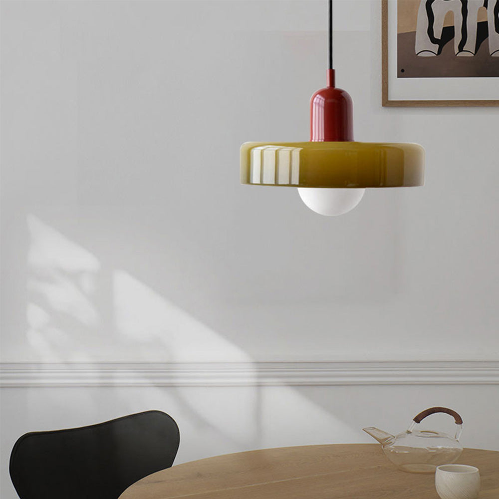 Colourful Pendant Lamp in Bauhaus Style - StiloGlas