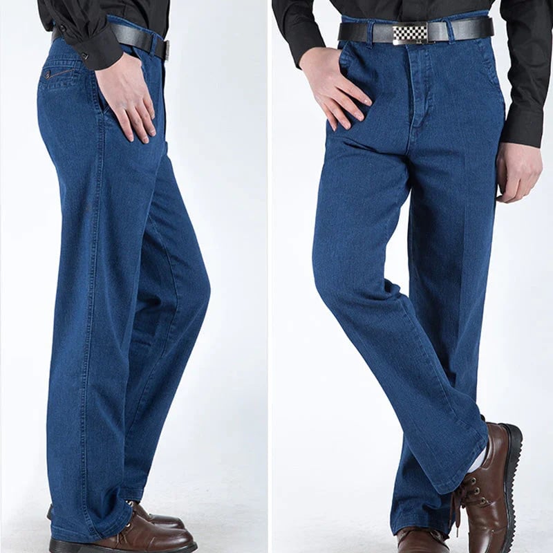 Men's High Waist Straight Leg Jeans – Tobias