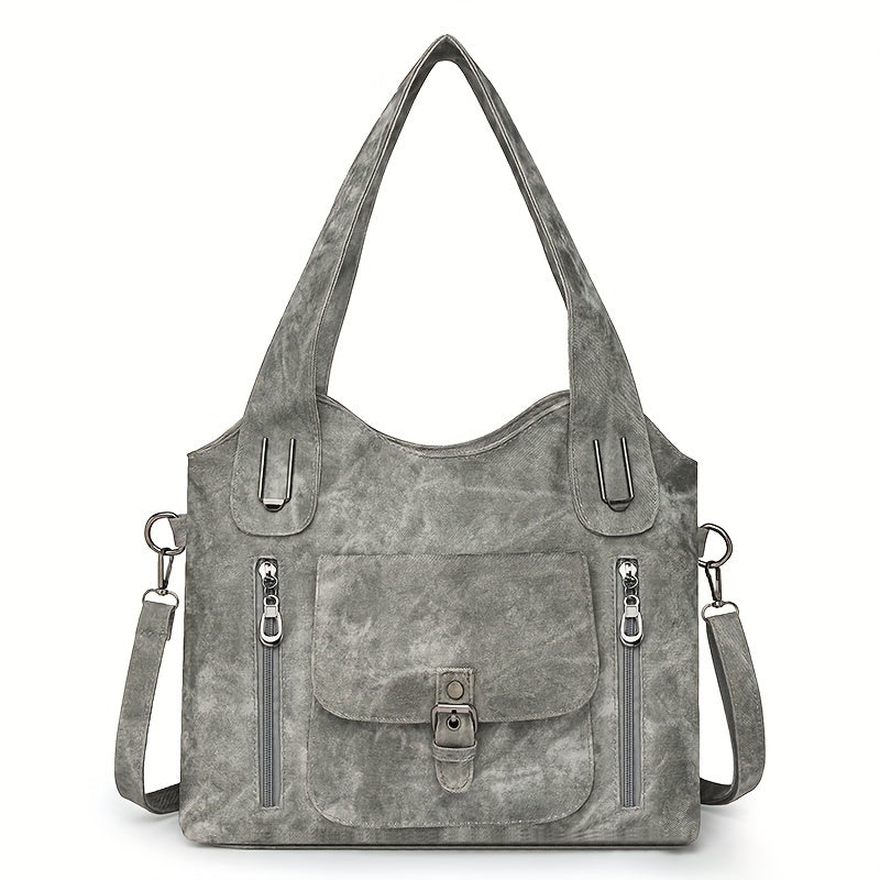 Vintage-Style Vegan Leather Shoulder Bag - Marivelle