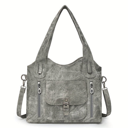 Vintage-Style Vegan Leather Shoulder Bag - Marivelle