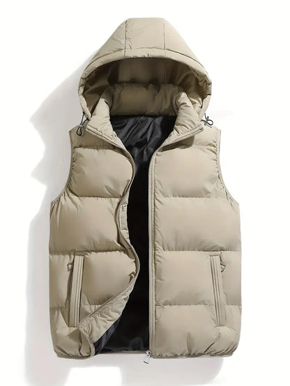 Hard-wearing Padded Men's Gilet with Hood – Leonardo Autumn Edition