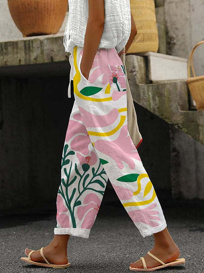 Women's comfort trousers with autumn print – Nova