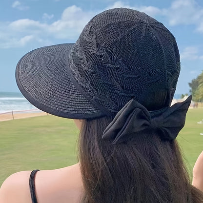 Braided summer hat with bow detail – Norah