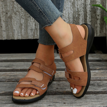 Casual women's sandals with Velcro fastening – Nina
